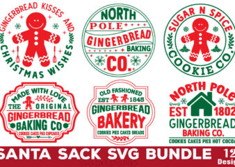 Santa Sack T-shirt Bundle Santa Sack Svg Bundle