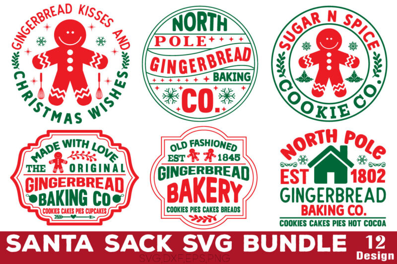 Santa Sack T-shirt Bundle Santa Sack Svg Bundle