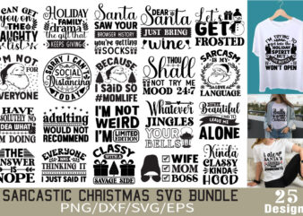 Sarcastic Christmas T-shirt Bundle Sarcastic Christmas SVG Bundle