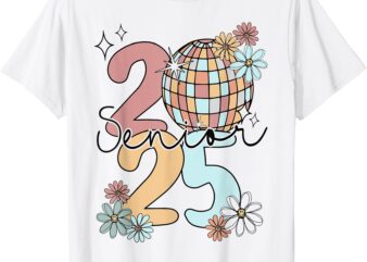 Senior 2025 Retro Disco Ball Back To School Class of 2025 T-Shirt