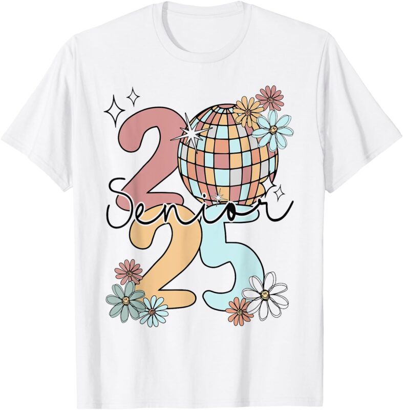 Senior 2025 Retro Disco Ball Back To School Class of 2025 T-Shirt