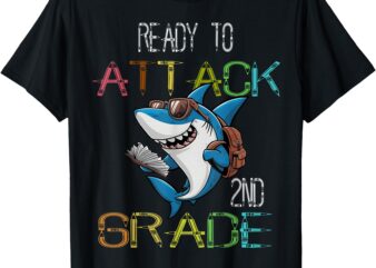 Shark Back to School 2nd Grade Ready to Attack T-Shirt