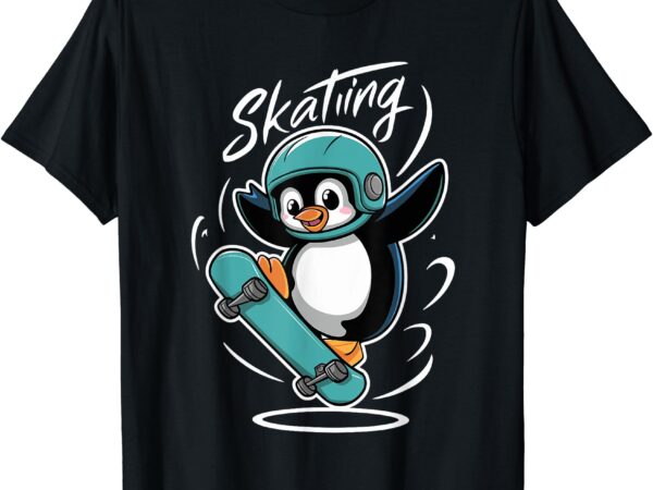 Skating penguin skateboard funny skater penguin t-shirt