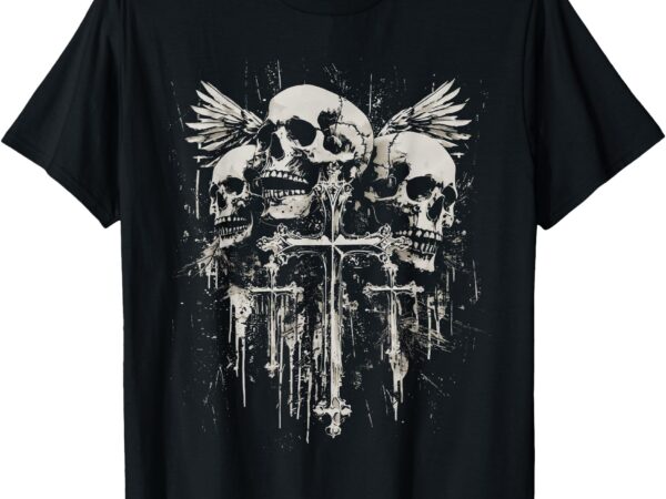 Skull cross y2k goth alt grunge gothic emo aesthetic t-shirt