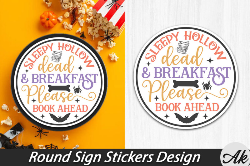 Halloween Round Sign Stickers Bundle