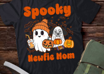 Spooky Newfie Mom Brown Newfoundland Dog Ghost Halloween T-Shirt ltsp