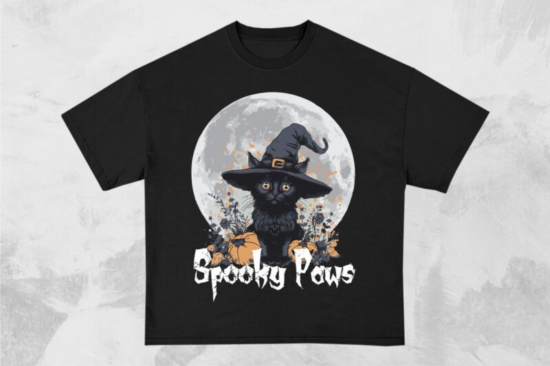 Halloween Black Cat T-shirt Design Bundle