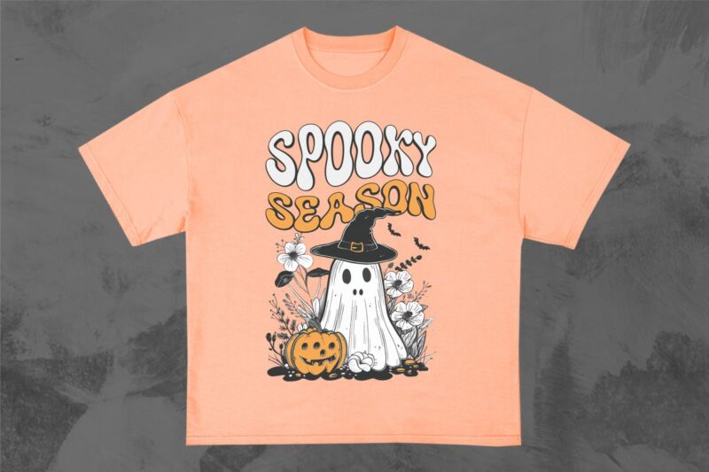 Halloween Cute Ghost T-shirt Design Bundle