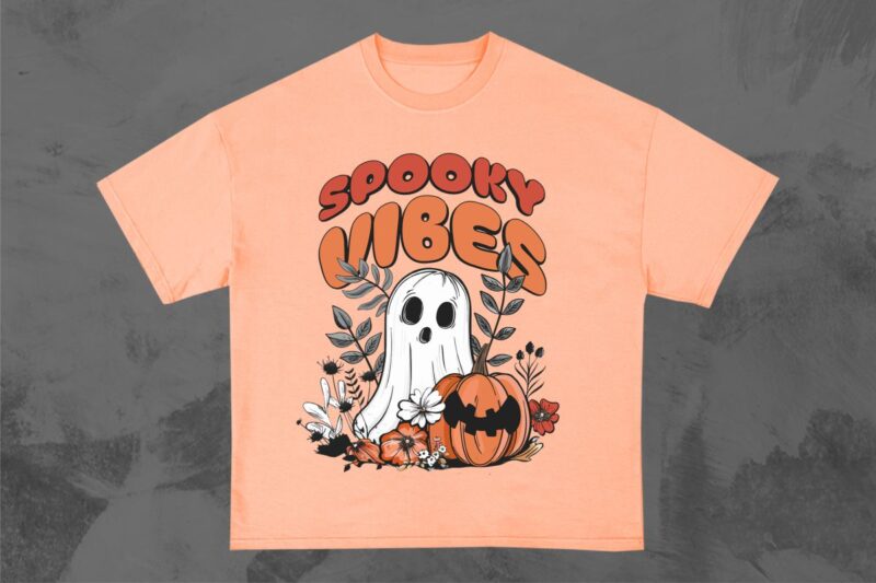 Halloween Cute Ghost T-shirt Design Bundle