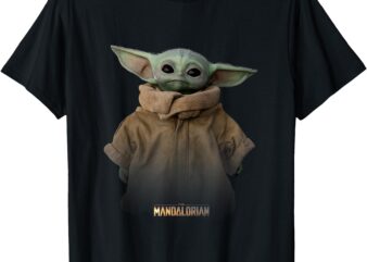 Star Wars The Mandalorian Logo The Child Simple Portrait T-Shirt