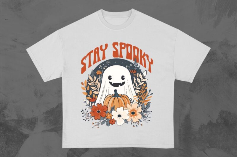 Halloween Cute Ghost T-shirt Design Bundle