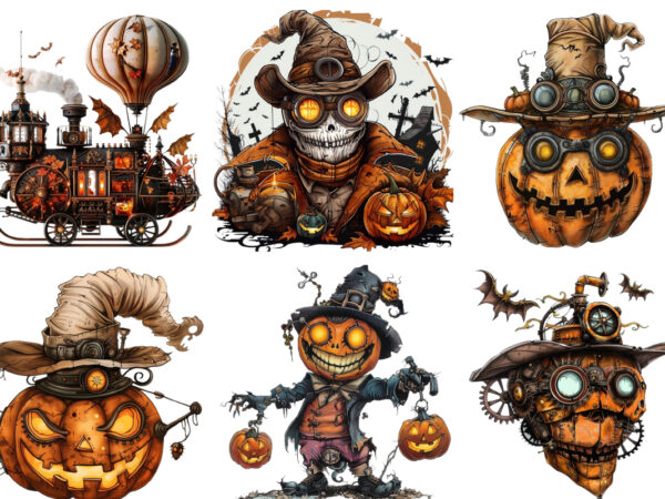 Steampunk halloween t shirt template vector