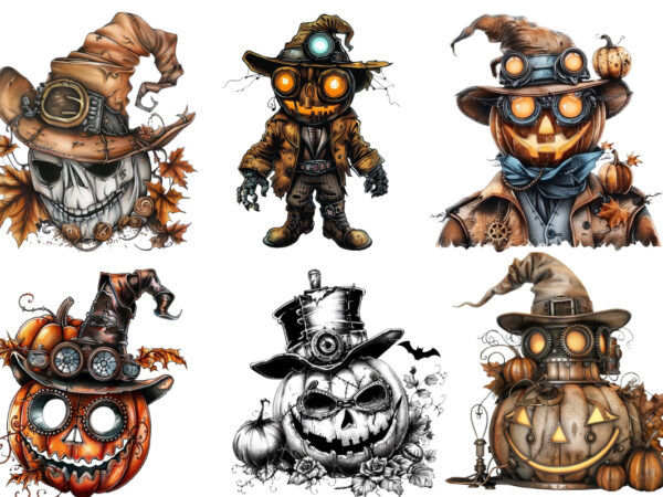 Steampunk halloween t shirt template vector