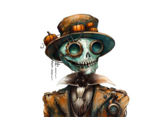 Steampunk Halloween t shirt template vector