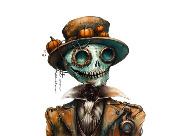 Steampunk halloween t shirt template vector