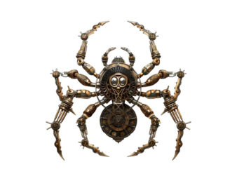 Steampunk Halloween spider t shirt template vector