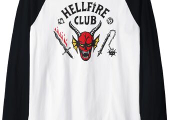 Stranger Things 4 Hellfire Club Logo Raglan Baseball Tee