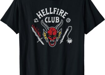 Stranger Things 4 Hellfire Club Skull & Weapons T-Shirt