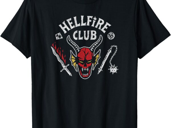 Stranger things 4 hellfire club skull & weapons t-shirt