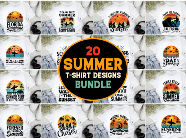 Summer t-shirt design bundle