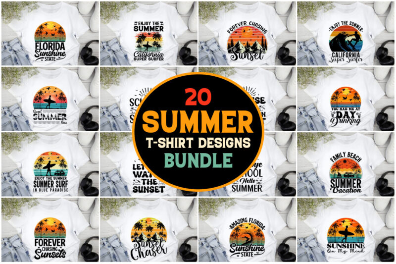 Summer T-Shirt Design Bundle