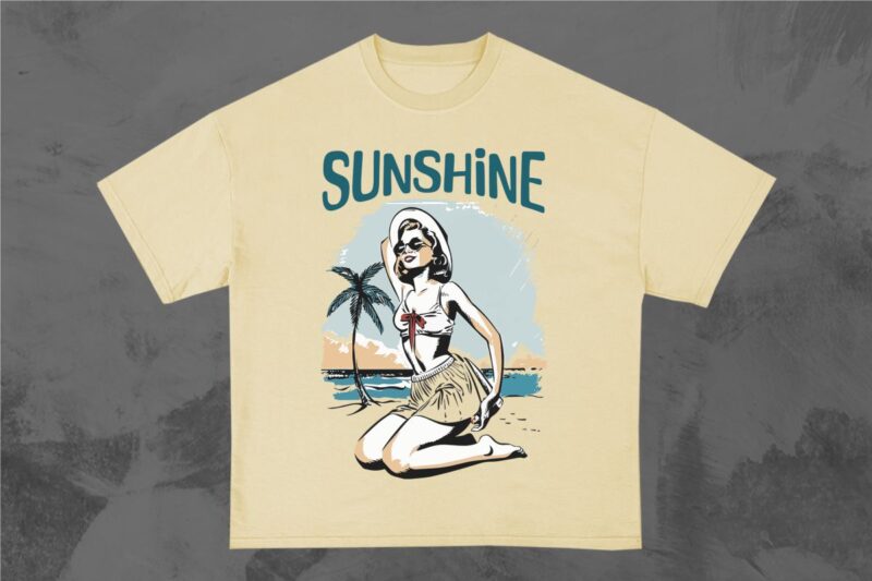 Retro Summer Paradise T-shirt Design Bundle