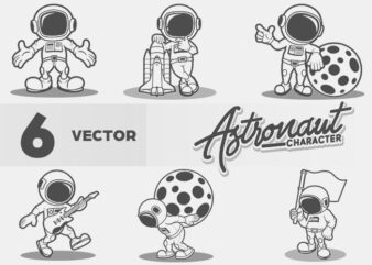 Cute astronaut cartoon collection t shirt vector file