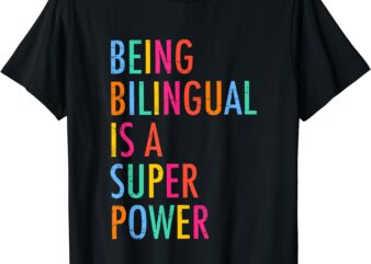 Teacher T-Shirt Retro Being Bilingual Is A Superpower Back To School Teacher