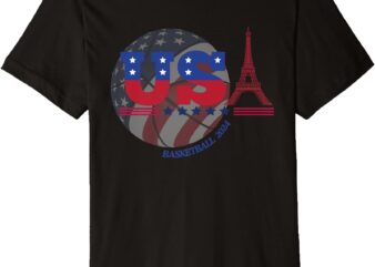 Team USA 2024 _ Paris Sport Games Basketball Basket Ball Premium T-Shirt