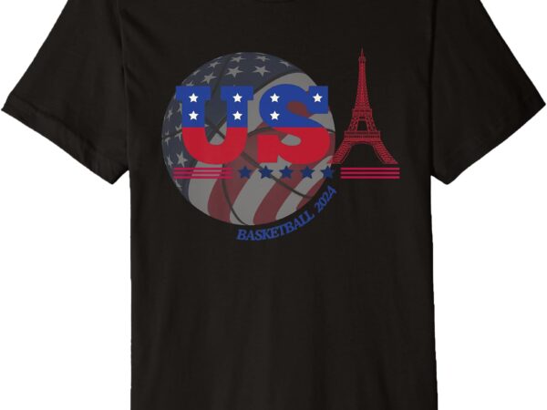 Team usa 2024 _ paris sport games basketball basket ball premium t-shirt