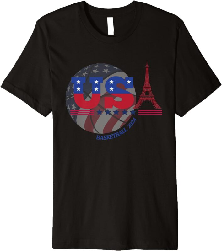 Team USA 2024 _ Paris Sport Games Basketball Basket Ball Premium T-Shirt