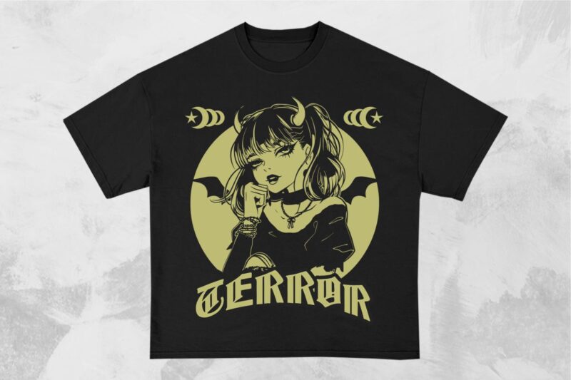 Anime Gothic T-shirt Design Bundle