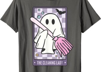 The Cleaning Lady Tarot Card Halloween Housekeeper Ghost T-Shirt