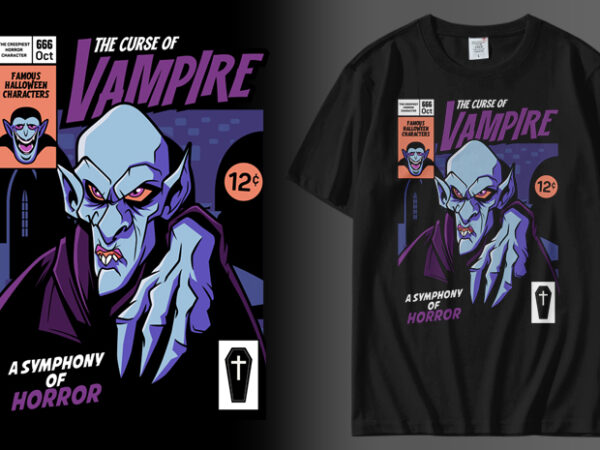 The curse of vampire t shirt designs for sale