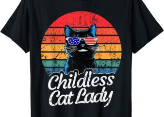 This Childless Cat Lady is Voting Kamala-Harris 2024 Retro T-Shirt