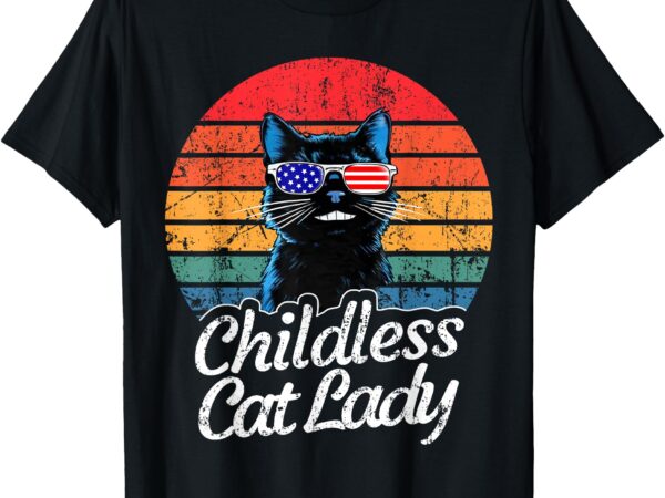 This childless cat lady is voting kamala-harris 2024 retro t-shirt