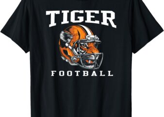 Tiger Football Cool Tiger Mascot Football Design T-Shirt