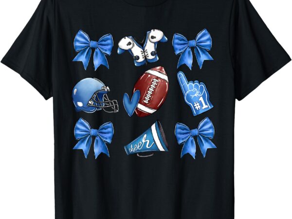 Touchdown t-shirt funny blue cheer football game day coquette bow