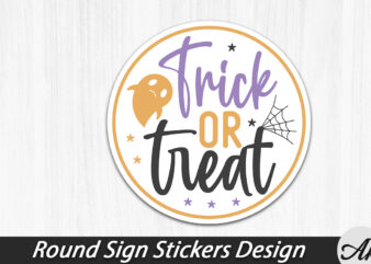 Trick or treat Round Sign t shirt designs for sale