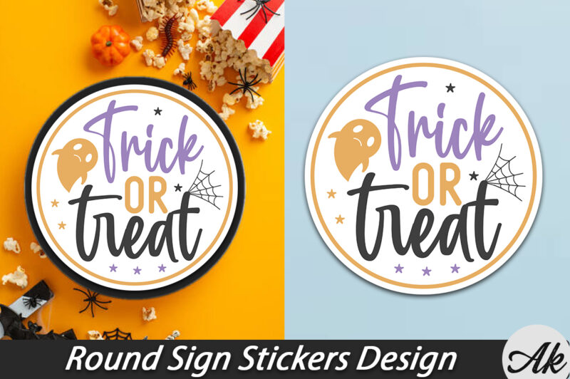 Trick or treat Round Sign