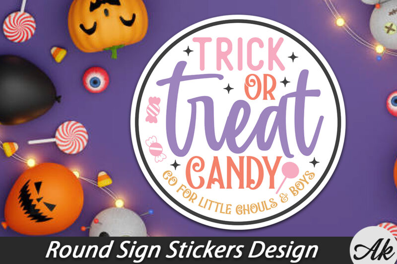 Halloween Round Sign Stickers Bundle