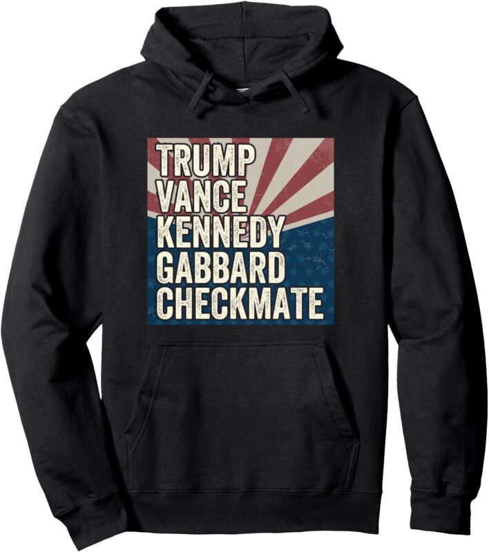 Trump Vance Kennedy Gabbard Checkmate American Flag Chess Pullover Hoodie