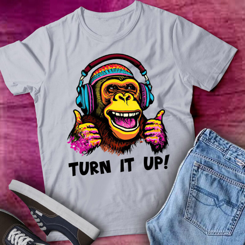 Turn It Up Monkey DJ Headphones Music Gamer Gift lts-d