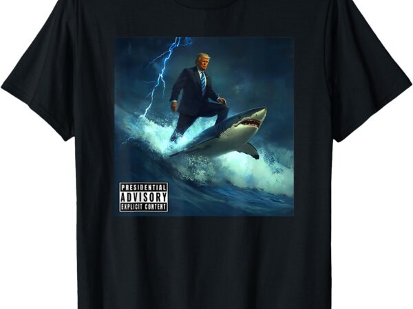 Unique president donald trump surfing on a shark trump epic t-shirt