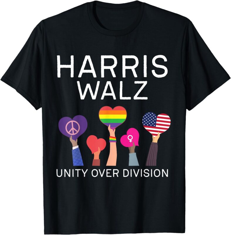 Unity Over Division Harris Walz For President 2024 T-Shirt