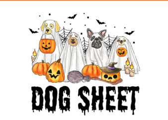 Dog Sheet Halloween PNG t shirt vector illustration