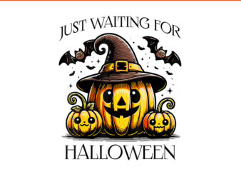 Just Waiting For Halloween Pumpkin PNG vector clipart