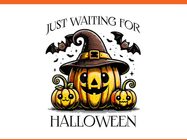 Just waiting for halloween pumpkin png vector clipart