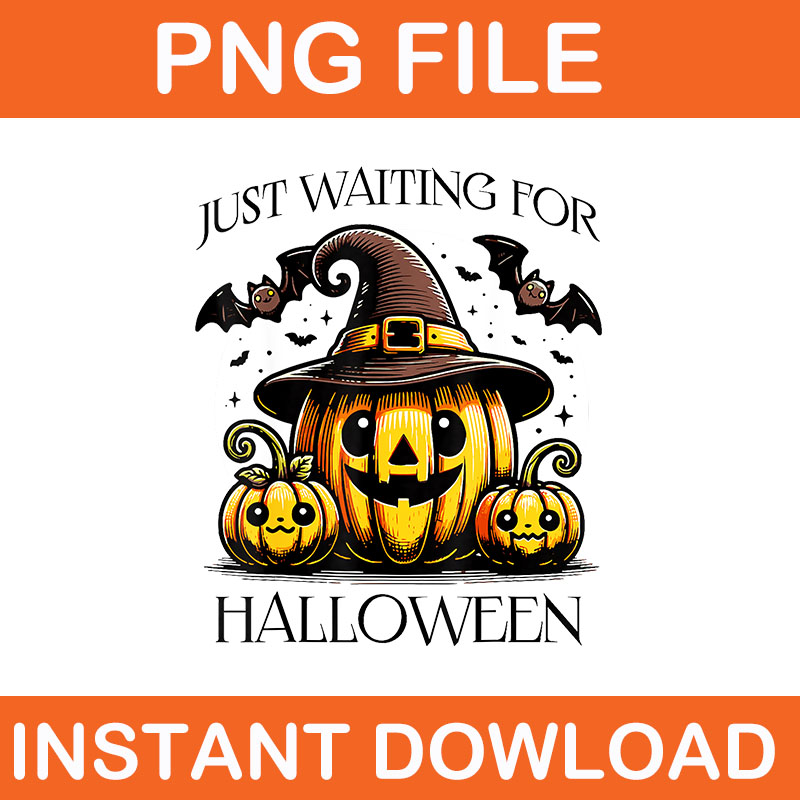 Just Waiting For Halloween Pumpkin PNG