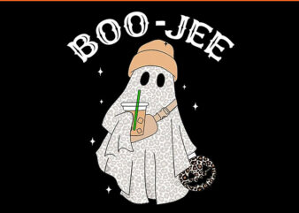 Boo-Jee Ghost Drink Coffee PNG, Cute Ghost Halloween Boujee Boo-Jee PNG t shirt template